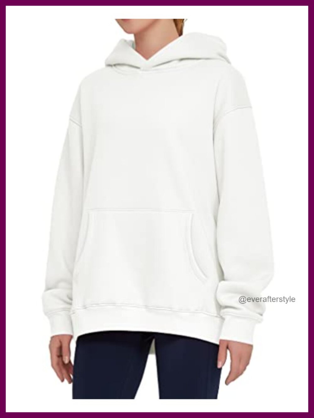 Oversized Basic Hoodie Sweatshirt with Pockets, Soft Polyester Cotton Fleece,